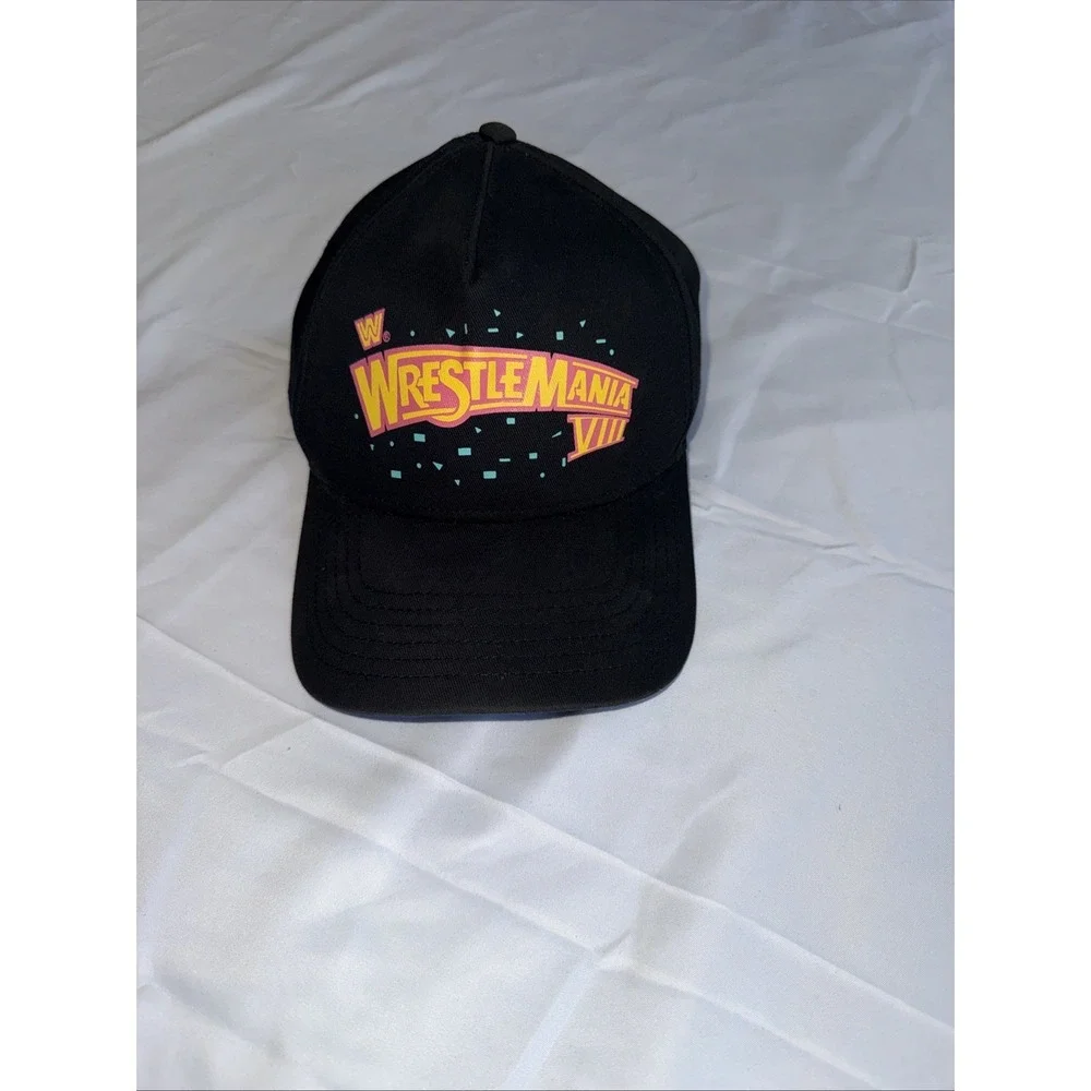 90s Vintage WWF WrestleMania VIII Snapback Trucker Hat OSFA Wrestling Hat